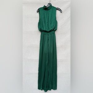 She + Sky  Green Sleeveless Jumper with Smocked Waist